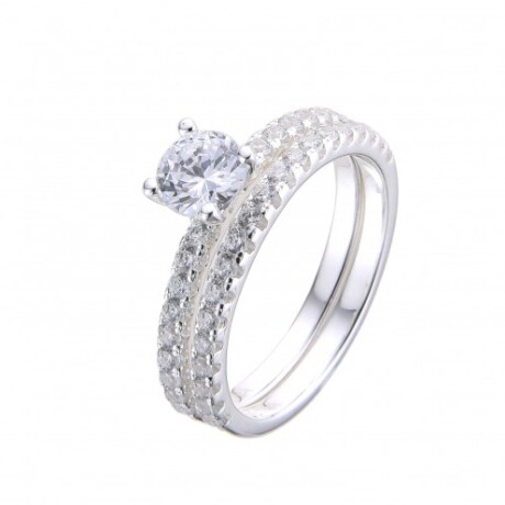 Anillo de plata 925 con circonias, PROMESA. Anillo de plata 925 con circonias, PROMESA.