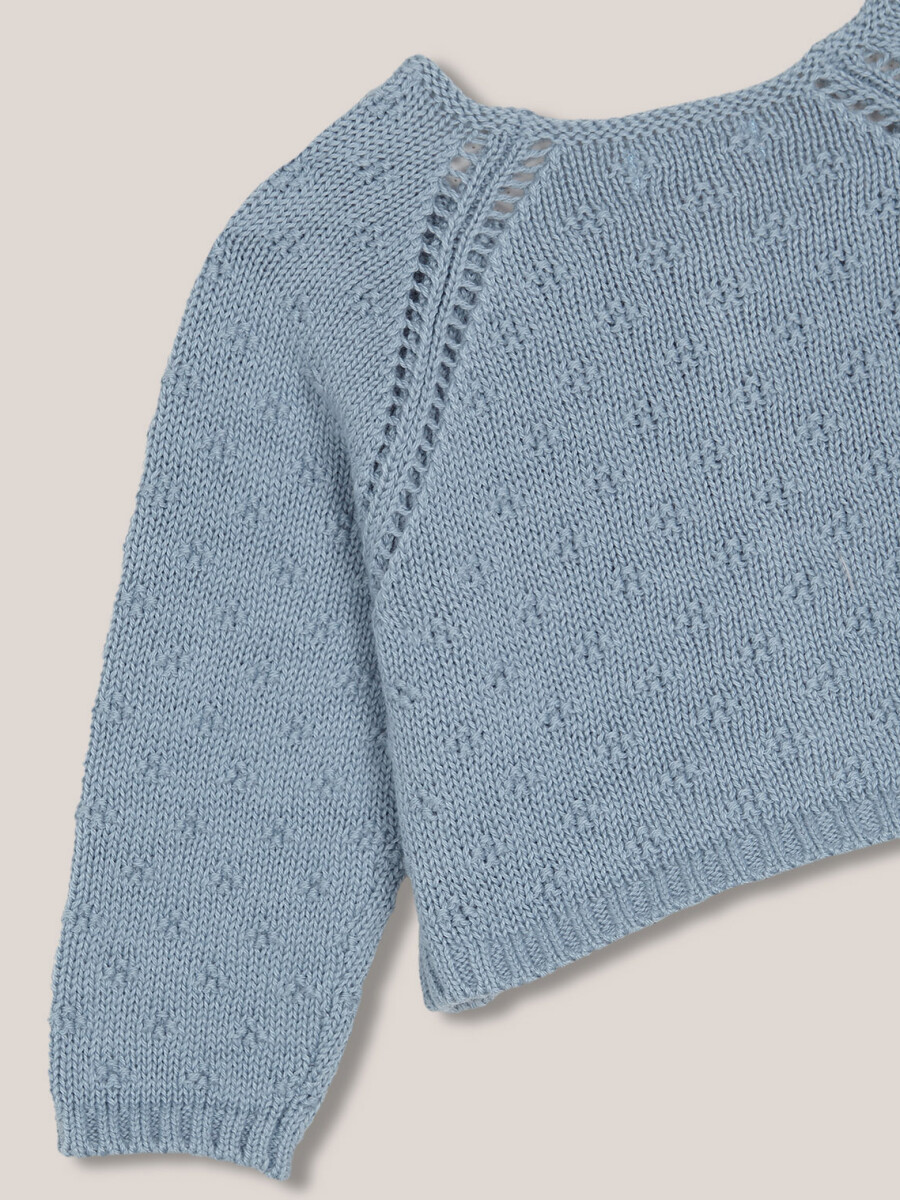 Chaqueta Con Calados Azul Claro