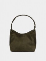 Bolso De Hombro Con Detalles De Piel caqui