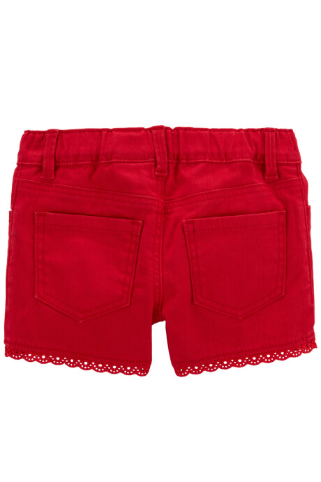 Short de sarga, con ribete de ojales. Talles 2-5T Sin color