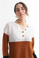 Sweater franjas horizontales MARRON