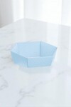 Cesto hexagonal 29x23x8,5 cm. - MATELASSE AZZURRO Cesto hexagonal 29x23x8,5 cm. - MATELASSE AZZURRO