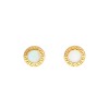 Caravanas Circulo Greca de oro- Oro bajo - Nácar- CA8054 conpiedra