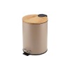 BASURERO METAL BEIGE/BAMBU C/PEDAL 3L Unica