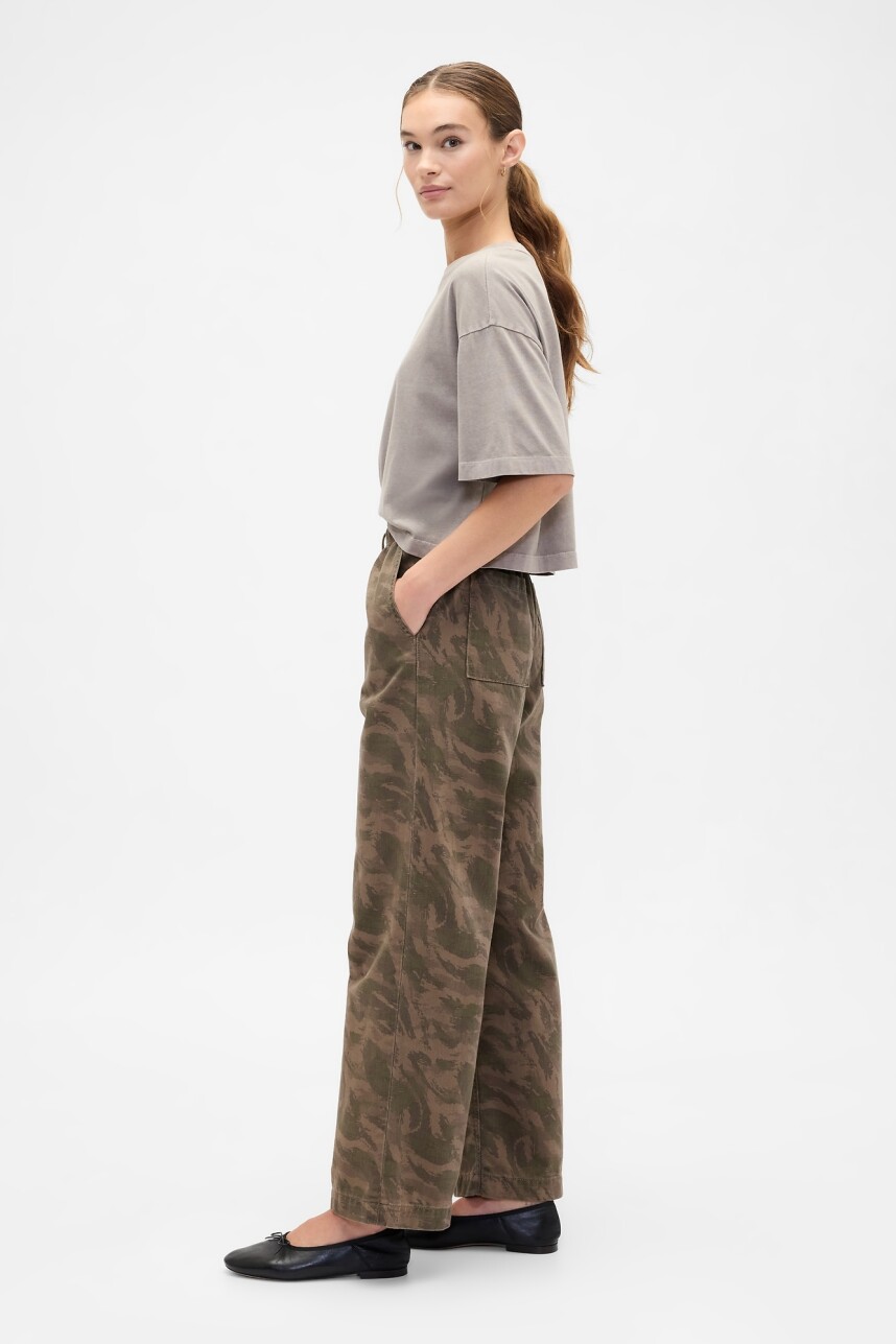 Jean Pull-On Wide Leg Mujer Camo