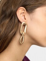 Pendientes Largos Con Eslabones dorado