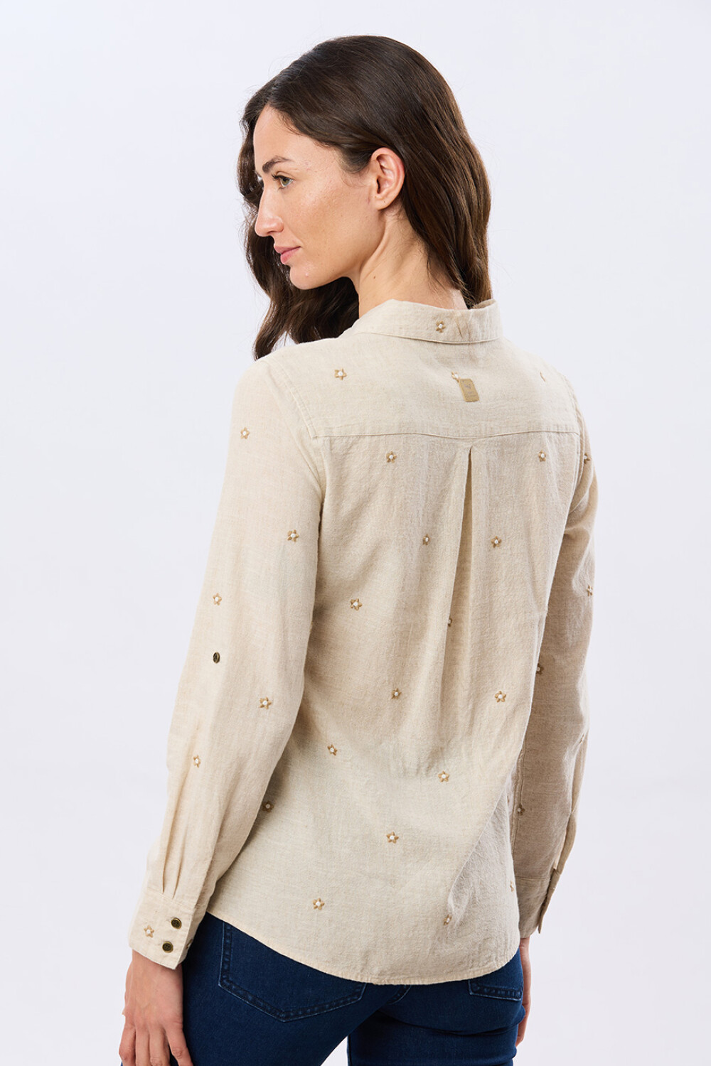 CAMISA BORDADA DE LINO Arena