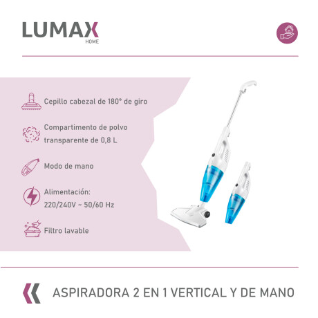Aspiradora 2 En 1 Lumax Boost Larko 1000w Vertical Y De Mano Aspiradora 2 En 1 Lumax Boost Larko 1000w Vertical Y De Mano
