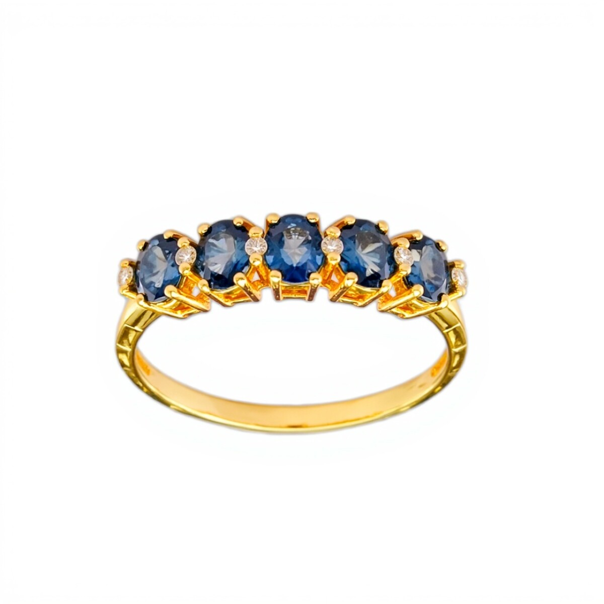 Anillo Vera-Oro 18k-Piedra Zafiro y Zirconia-AN9502 - conpiedra 