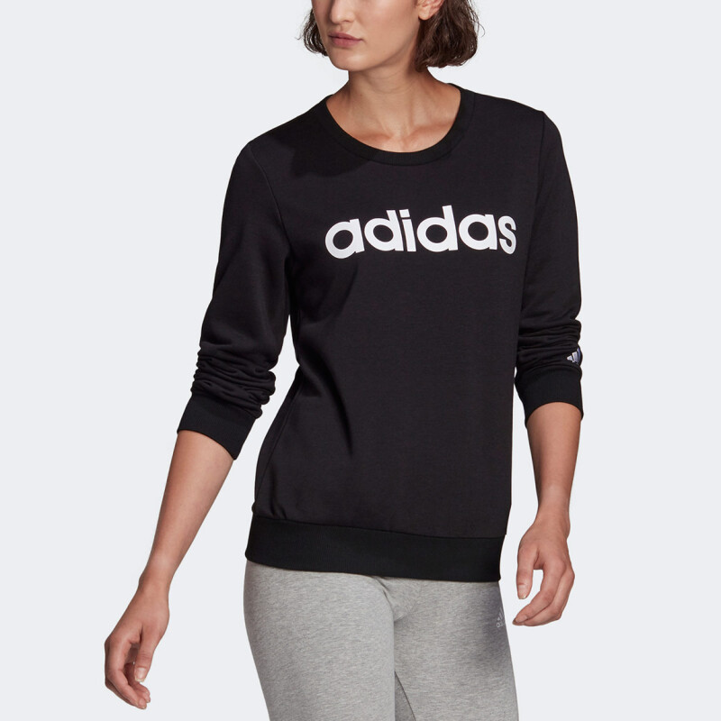 Buzo Mujer Adidas Lin FT Negro-Blanco