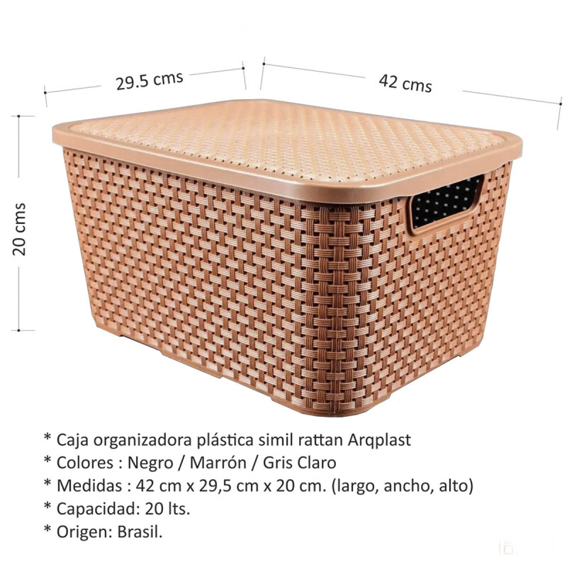 Set x2 Caja rattan 20 lts MARRON