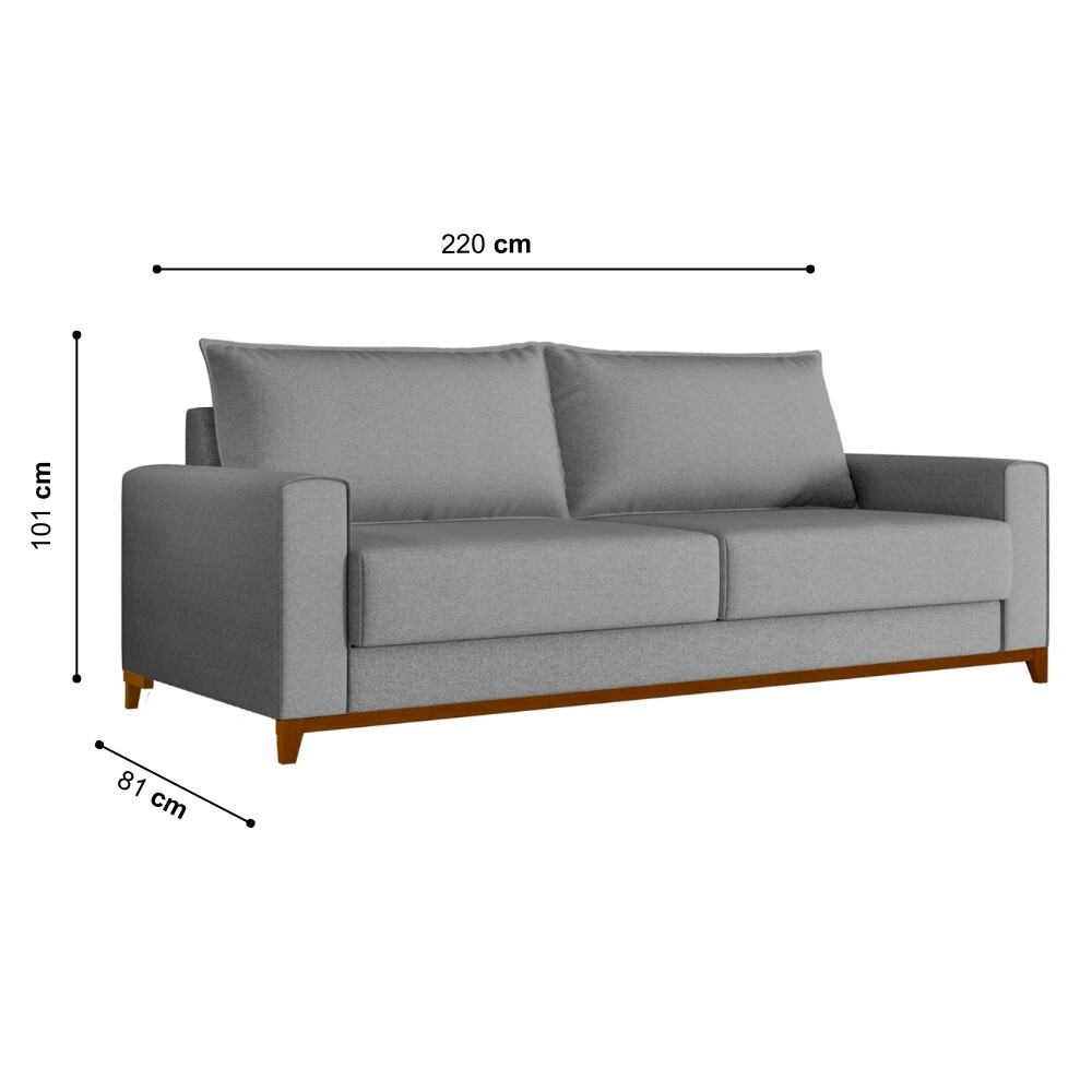 Sofá sillón 3 cuerpos - patas en madera GRIS