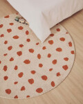 Alfombra redonda Tandani de algodón beige con diseño de guepardo naranja Ø 100 cm