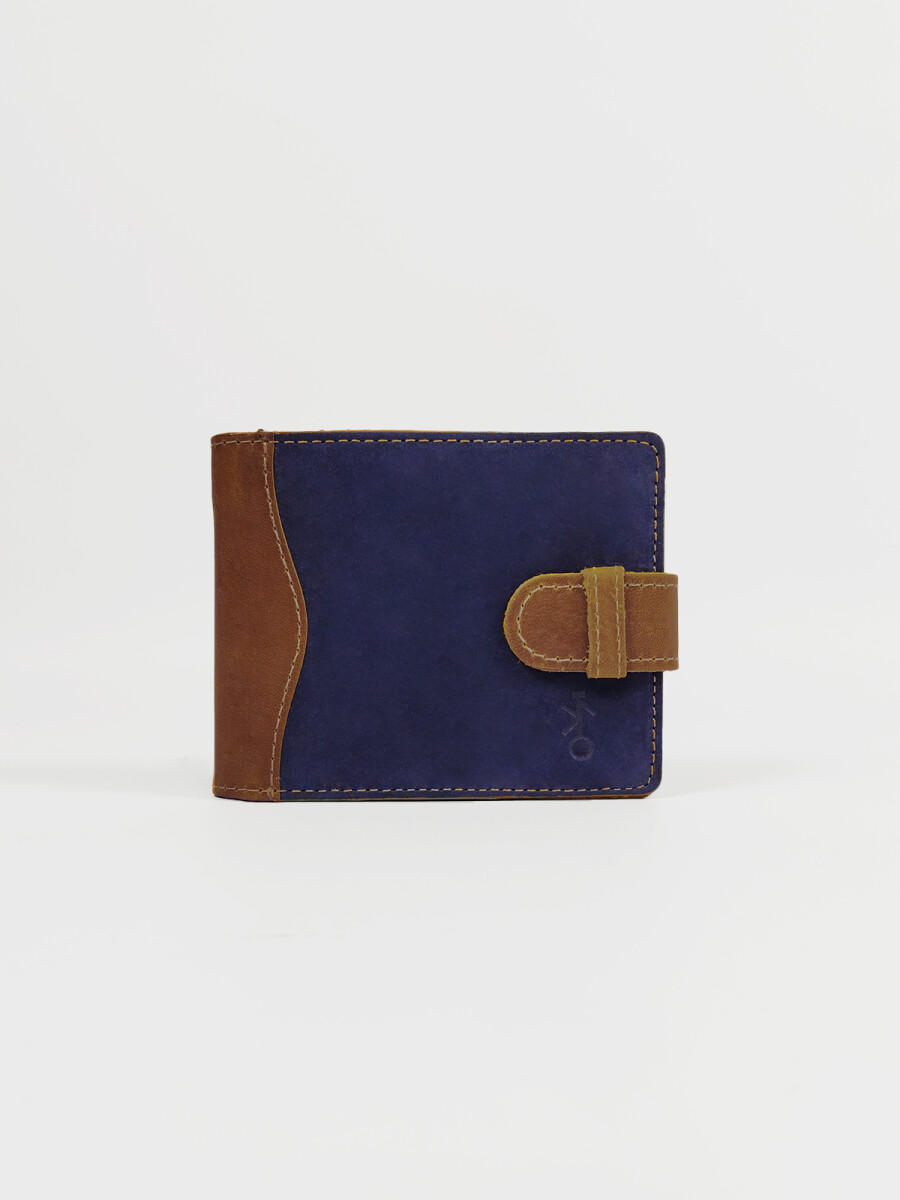 Colored Leather Wallet - Blue 