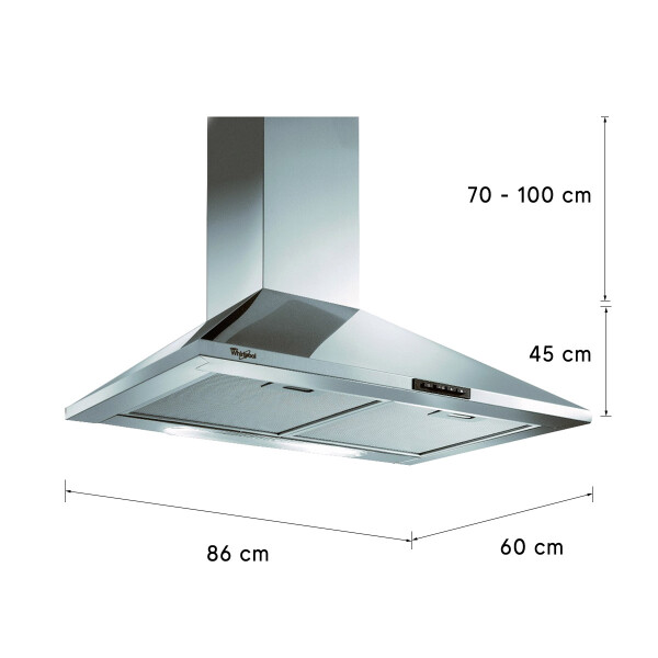 Campana De Pared Whirlpool Wai65ardwl CAMPANA WHIRLPOOL 60CM INOX WAI65ARDWL