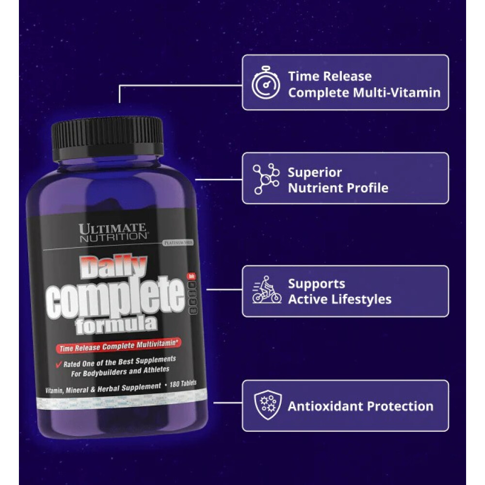 Daily Complete Formula | Multivitamínico y Multimineral | 180 Tabletas Ultimate Nutrition Daily Complete Formula | Multivitamínico y Multimineral | 180 Tabletas Ultimate Nutrition