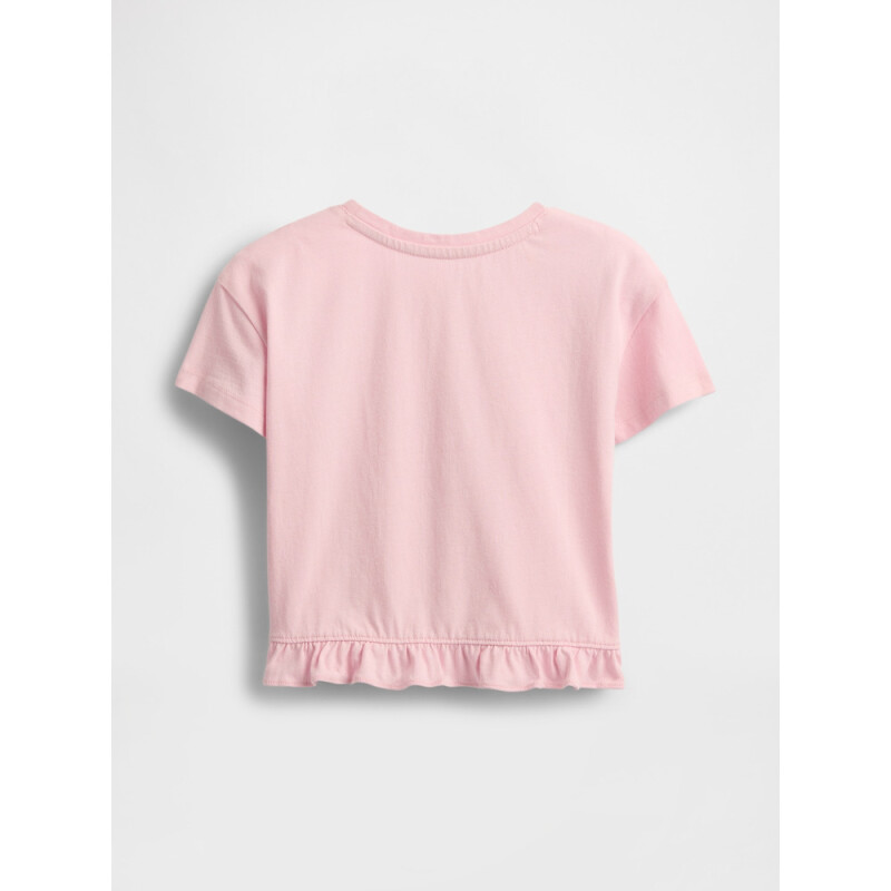 IE SS RUFFLE GR TEE ROSE MIST