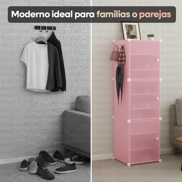 Armario Organizador de Zapatos IMBACK IBK-PLC007 | 3 Pisos, 3 Puertas Esmeriladas, Compacto y Versátil Rosa Armario Organizador de Zapatos IMBACK IBK-PLC007 | 3 Pisos, 3 Puertas Esmeriladas, Compacto y Versátil Rosa