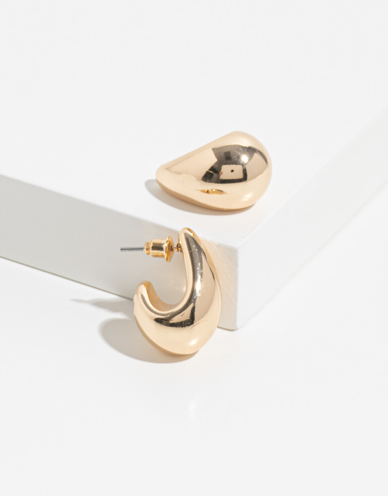 Aros Pasantes Metal Aros De Gota - Dorado
