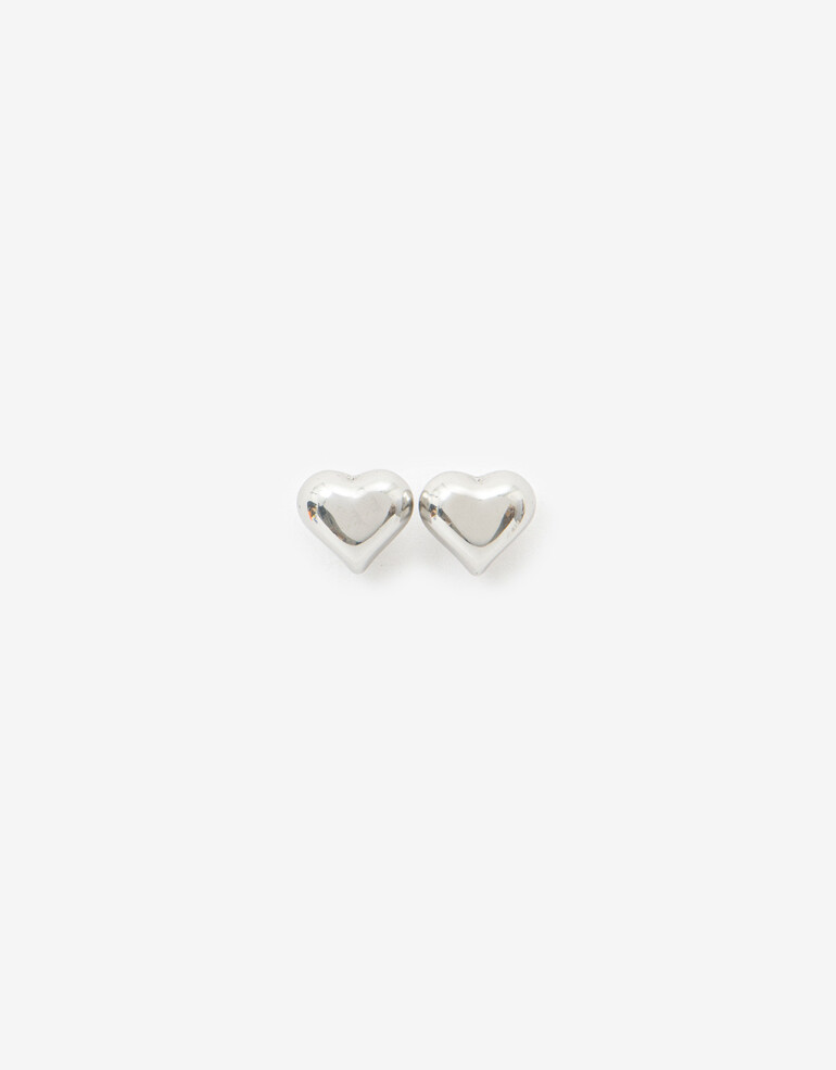 Aros Pasantes Metal Aros Pasantes De Acero Corazón - Plateado