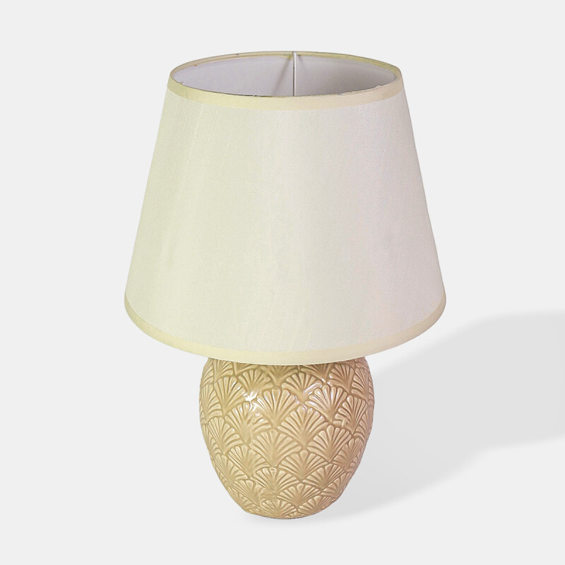 LAMPARA MARFIL C/BASE BEIGE P/MESA 20X32CM Unica