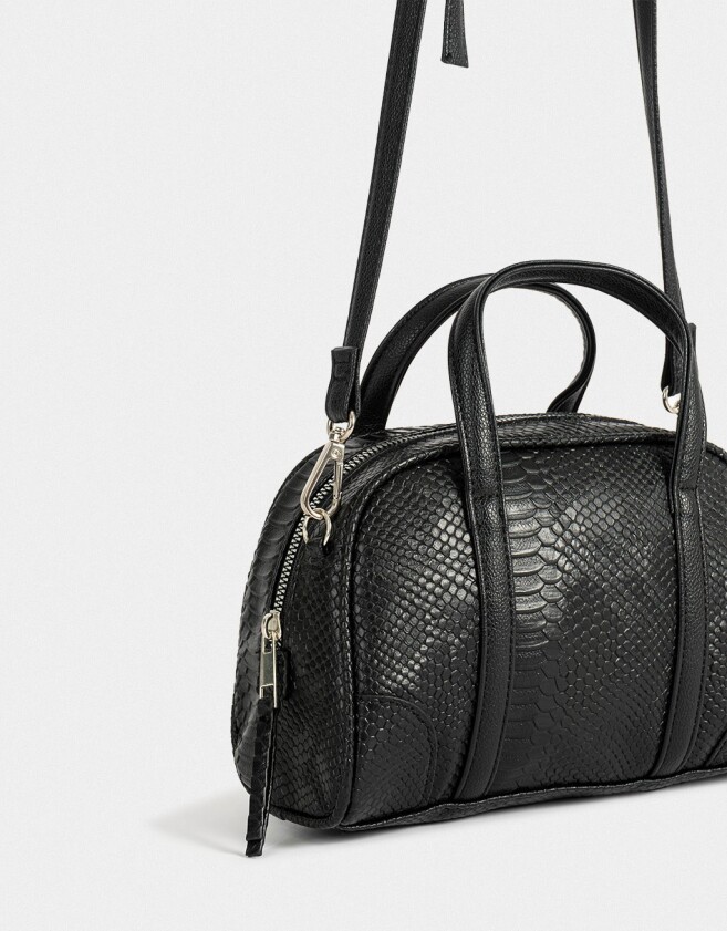Bowling Noche Cartera Bowling Efecto Croco - Negro