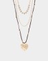Collares Cortos Metal diferenciado Collar Corto Con Corazón - Dorado Antique Gold