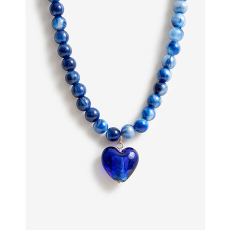 Collar Con Bolones Corazón Dorado