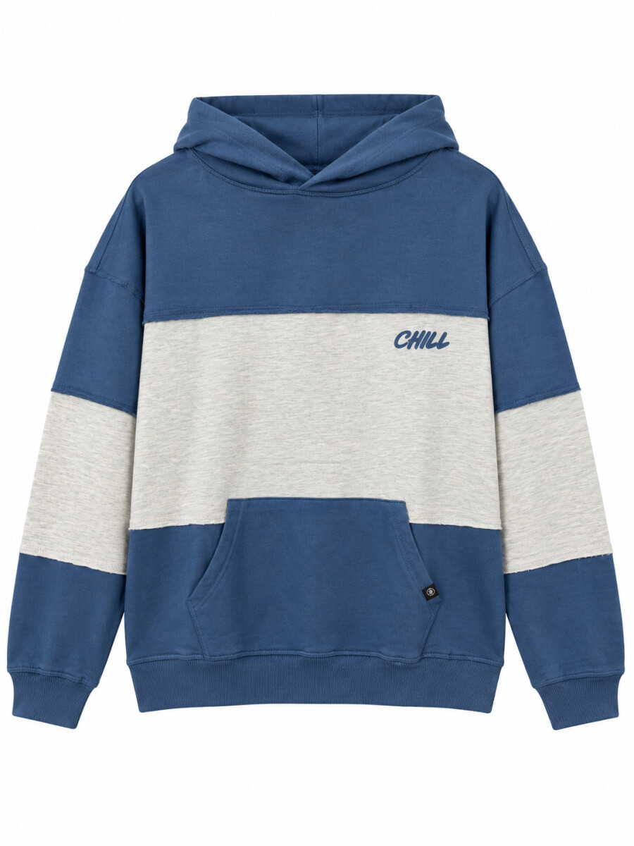 CANGURO HOODIE LINEAR - AZUL PIEDRA 