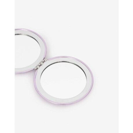 Espejo Redondo De Cartera Violeta Metalizado