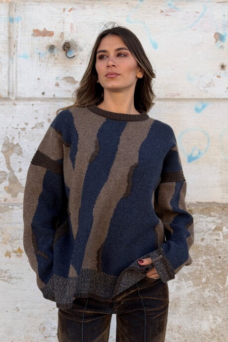 SWEATER ZEBRO Azul