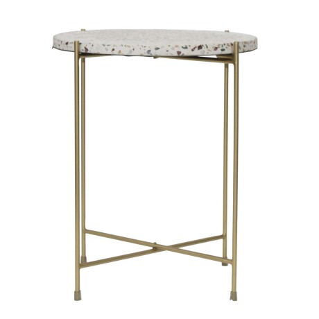 MESA LATERAL TERRAZO BLANCO TERRA