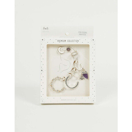 Aros Set Bañado En Plata Plateado