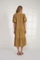 Maxi vestido manga balloon verde musgo