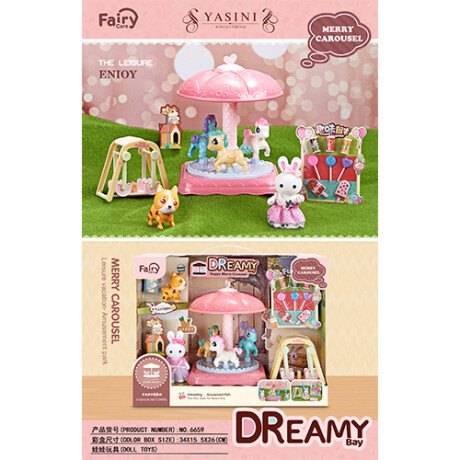 Playset Bay Dreamy Familia Conejos Carrousel de Caballos 001