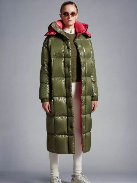 Moncler -Campera larga con capucha desmontable, PARNAIBA Verde