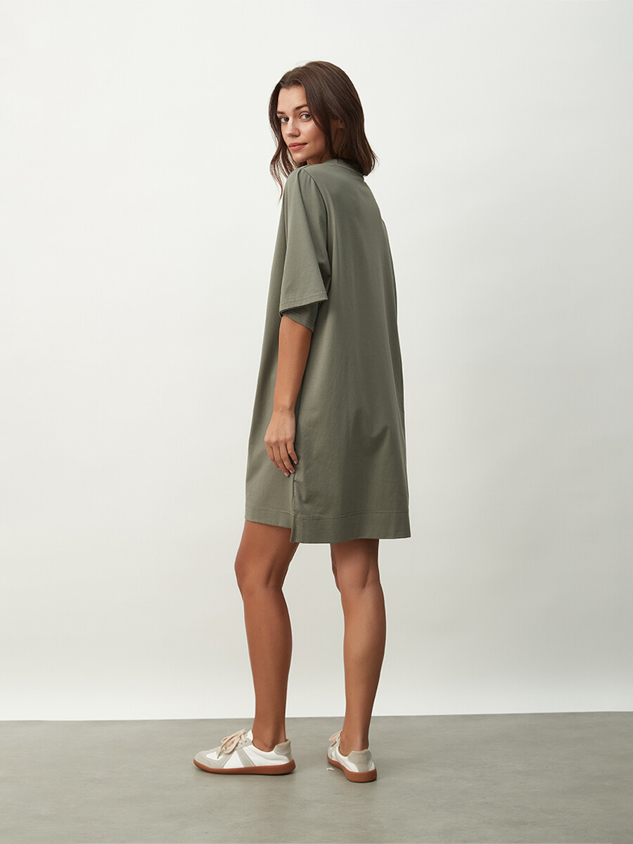 VESTIDO FLORENCIA - VERDE GRISACEO 