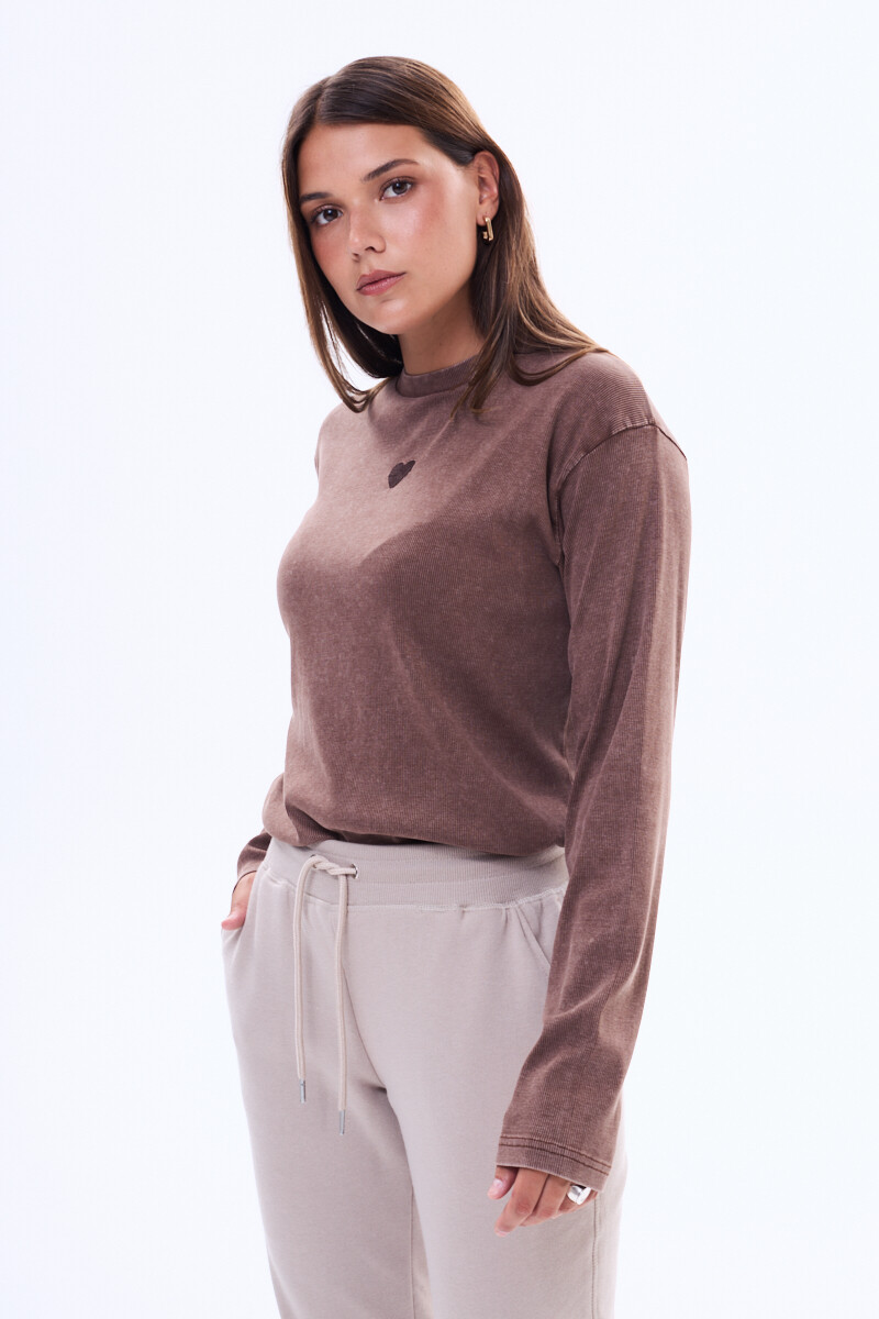 Remera manga larga Camelia - Marrón 