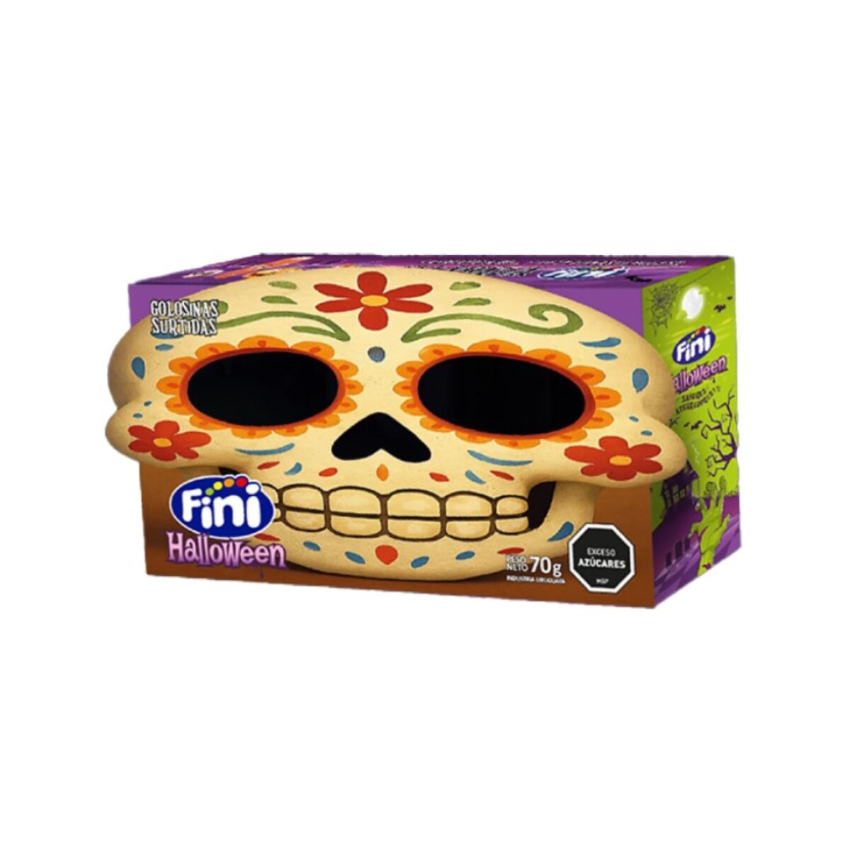 CAJA FINI 70G C/GOLOSINAS (VAMPIRO/CALABAZA/CALAVERA) 