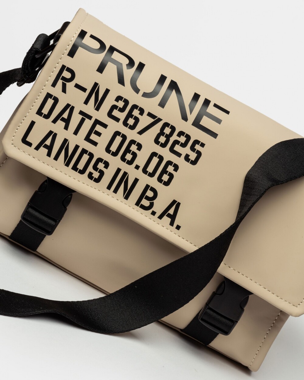 Bandolera Daily en efecto cuero rubber Taupe