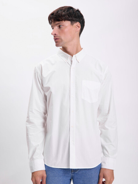 Camisa manga larga cuadros Blanco