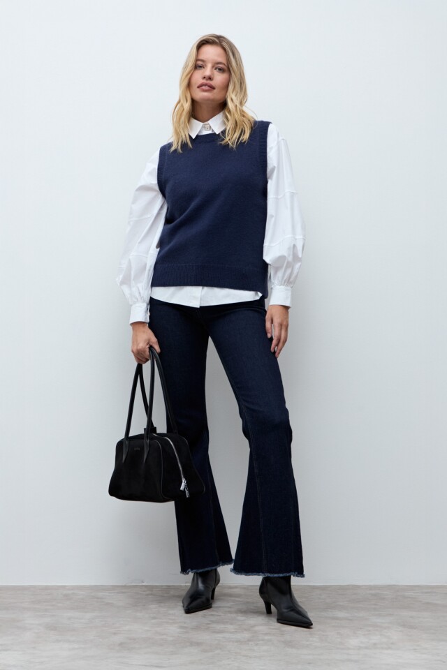 Chaleco tejido azul marino