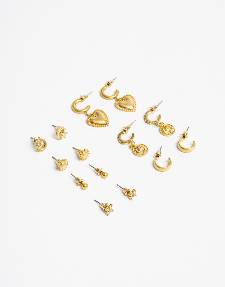 Aros Sets Metal Set Aros Moneds Y Soles - Dorado Oro Amarillo