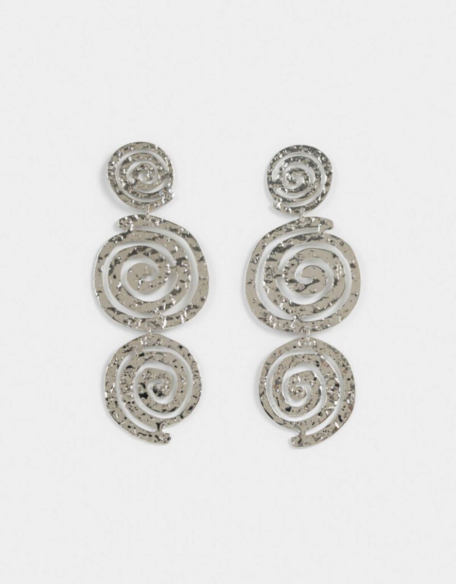 Aros Colgantes Largos Metal diferenciado - Plateado 