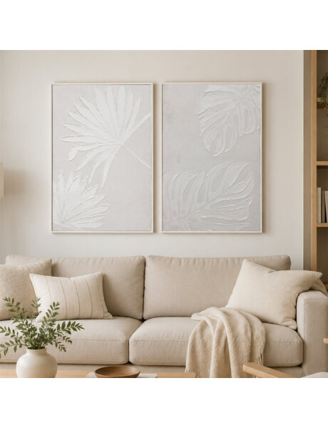 SET 2 CUADROS 50x70cm MARCO PINTURA HOJAS SET 2 CUADROS 50x70cm MARCO PINTURA HOJAS