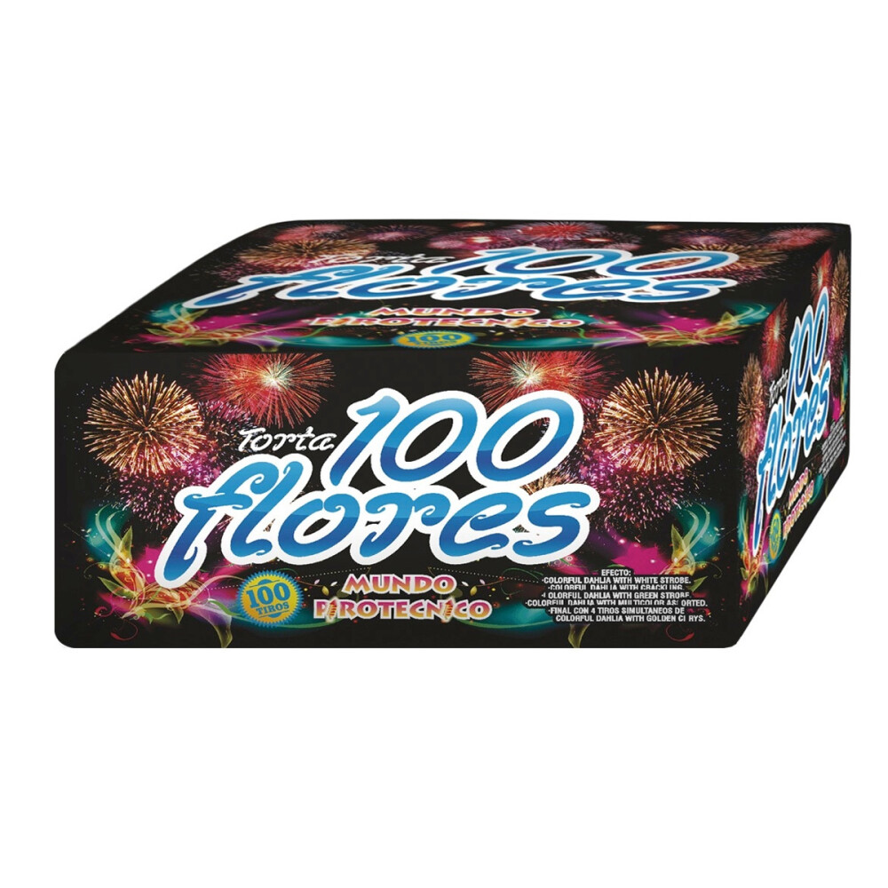 TORTA MUNDO PIROTECNICO 100 Tiros 100 FLORES