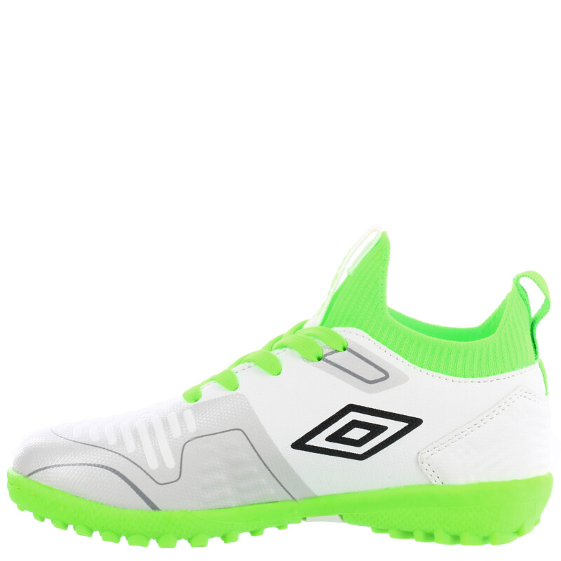 Championes de Hombre Umbro Futbol 5 Flash TF Blanco - Verde - Negro