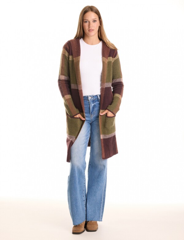 Cardigan Capucha OLIVA/MULTI
