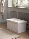 Puf NYSTED 76x38 con almacenaje felpa blanco Puf NYSTED 76x38 con almacenaje felpa blanco