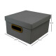 Caja Organizadora Lino P 25cm x25cm x15cm GRIS OSCURO